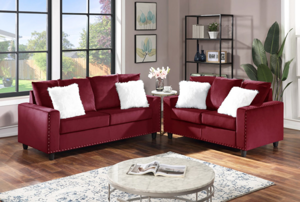 Red Sofa and Loveseat for sell in Spring Branch Houston Texas