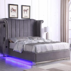 Alexis Gray LED Bluetooth Bed